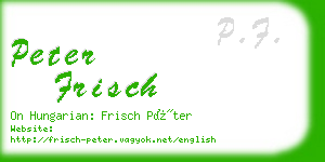 peter frisch business card